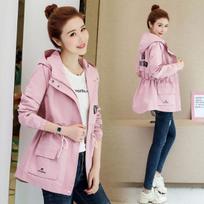 Women'S Hooded Jackets Causal Famale Windbreaker Women Basic Jackets Coats Zipper Pocket Lightweight Jackets Bomber XXXL rožinė