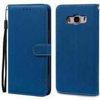 J7 2016 Leather Flip Case For Samsung Galaxy J7 2016 Case J710 J710F For Samsung Galaxy J7 2016 Case Fundas Wallet Cover Shell J7 2016 J710 J710F tamsiai mėlyna spalva