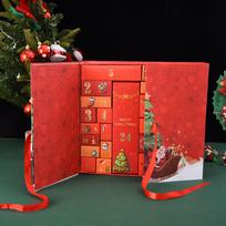 Red Christmas Advent Calendar Surprise Box - 24-Day Christmas Countdown 33x30x8 CM red