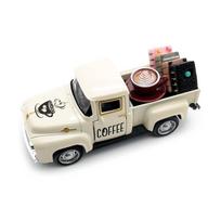 Alloy Vintage Coffee Truck Mini Casting Farmhouse Decor featuring Bean Pouch Non Electric Desktop Attachment designed for Coffee Bar Display