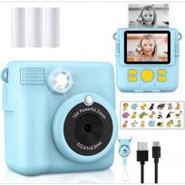 1080P HD Video Camera Portable Instant Print Camera for Kids with 3 Rolls Photo Paper and 32GB Card Perfect Toy Toddlers