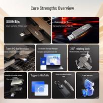 Netac US8 Dual-Interface USB 3.2 Solid State Flash Drive 256GB