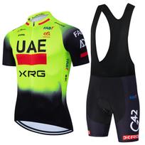 Fluorescuojančios geltonos spalvos JAE dviratininko marškinėliai Šortai Vyriški Dviračių apranga MTB Plento dviračio marškinėliai Važiavimo dviračiu T-shirt Kelnės Drabužiai 2026 Asian size-S