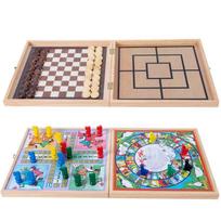 Wooden Multi-Game Board: Ludo, Goose Game, Chess & Educational Fun for Kids