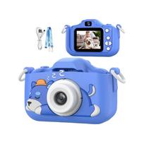Blue Dog Kids Camera 1080P HD Digital Camera 2.0  Dual Lens Selfie Video Camera with Games Birthday Gift Toys for Boys mėlyna