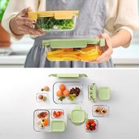 LOCK&LOCK Heat-Resistant Glass Lunch Box Microwave Sealed Bento Box LNG524G2_630ml
