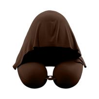 Hooded Ice Silk U-Shaped Travel Neck for Plane Train Car Sleeping - Portable Support Cushion One Size