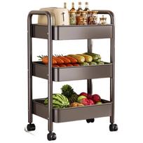 MUYA Kitchen Storage Rack Cart Floor-Movable Multi-Layer Shelf Multi-Functional Fruit and Vegetable Basket Organizer Rack