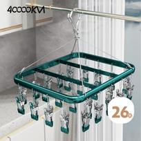 40,000 Kilometers Aluminum Alloy Sock Drying Rack Multi-Clip Clothes Hanger Balcony Household Multi-Functional Underwear Clip 26 Clips