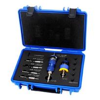 Counterbore Drill Bit Set With Adjustable Depth Stop Tapered Bit Multiple Size For Quality Woodworking Projects mėlyna