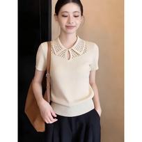La Chapelle Women's 2026 Summer Ice Cool Hollow Knit Top M
