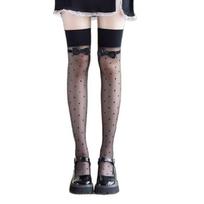 Waves Point Thigh High Stockings Halloween Cosplay Socks Silk Stockings Sheer Over the Knee Socks Tights for Women Girls juoda