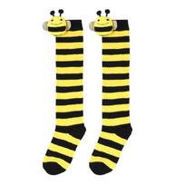 Striped Thigh High Stockings Cartoon Bees Long Stockings for Cosplay,Halloween