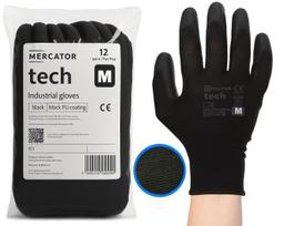 Rękawice Robocze Mercator Tech Black+Black Pu - M - 12 Par