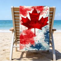Canada Day Celebration Microfiber Beach Towel, Lightweight And Quick-Dry, for Summer Travel, Beach Essential, Swimming Pool Outdoor 70cmx140cm(27x55inch)