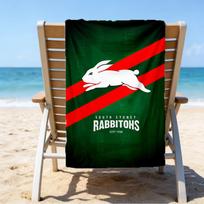 Nrl Rabbit Logo Design Microfiber Beach Towel, Lightweight And Quick-Dry, for Summer Travel, Beach Essential, Swimming Pool Outdoor 70cmx140cm(27x55inch)