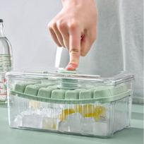 28 Grids Ice Cube Maker Mould Press Type Ice Tray with Lid Reusable Ice Cube Tray  Bar