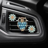 „Crystal Owl“ automobilio oro gaiviklis „Diamond Villus Owl“ automobilių kvepalai oro ventiliacijos spaustukas Automobilių priedai Interjeras, moteris, aromaterapijos ornamentas mėlyna