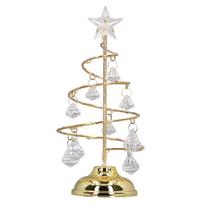LED Kalėdinės eglutės lempa Maža krištolinė dekoratyvinė geležinė eglutė Naktinė lemputė Ornamentas dovanai Sidabrinis Golden Warm Light