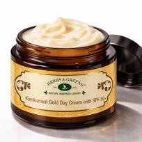 Herbs & Greens Kumkumadi SPF 50 UVA/UVB. PA++++ Gold Face Cream With 24k Gold | Lab Tested Broad Spectrum Protection | Skin Brightening Dark Spots/