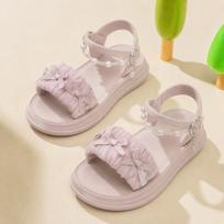 2026 Summer Girls' Non-slip Velcro Sandals: Soft Sole, Versatile, Casual Open-toe 26