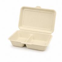 Disposable Lunch Box 50 Microwave suitable for Made from Environmentally Commercial ECO&BASIC Dividers, 1000ml, pieces. safe, takeout. durable,