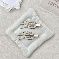 2pcs Cute Crystal Rhinestone Traceless Hair Clip Dopamine Acetate Cosmetic Clip Korean Hair Accessories Hair Bangs Clip Makeup balta