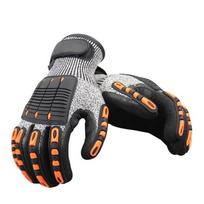 TPR Atsparūs smūgiams ir pjūviams Darbinės pirštinės Nitrilo pirštinės Tiekėjai Sustiprintos odinės pirštinės (Black,L&cut&impact resistant gloves) juoda