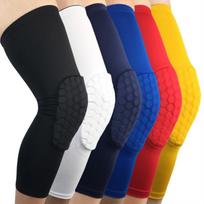 Breathable Flexible Honeycomb Anti-Collision Knee Pads Long Compression Adjustable Knee Sleeves Support Braces Protection M oranžinė