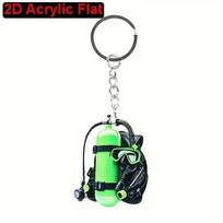 2D Akrilinis Nardymo Bakas Raktų Pakabukas Nešiojamas Vandeniui Atsparus Neblunkantis Įvairių Spalvų Nardymo Entuziastams Kūrybiška Draugo Dovana 5