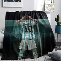Lionel Messi Printed Flannel Blanket, soft throw for bedroom sofa, washable,soccer fan merchandise, great gift. 80cm x 120cm