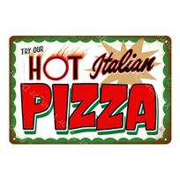 Hot Dogs Burgers Pizza Metal Signs Bar Wall Decoration Tin Sign Vintage Metal Signs Home Decor Painting Plaques Art Poster YJ 20x30cm（7.8x11.8inch）
