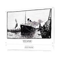 Titanic BW Digital Art Poster Customized Vintage Metal Signs Wall Art Retro Tin Plaque for Home Decorations Living Room House 20x30cm（7.8x11.8inch）