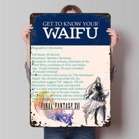 Final Fantasy XVI Jill Warrick Profile Poster Customized Wall Art Vintage Metal Signs Retro Tin Plaque for Man Cave House Home 20x30cm（7.8x11.8inch）