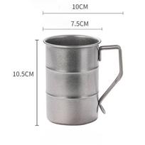 Kelioninė Kempingo Retro Pramoninio Stiliaus Alaus Puodelis 350ml Plieninis Vandens Puodelis Alaus Kavos Puodeliai pilka spalva