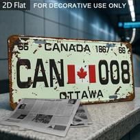 D bemol pc Vintažinis Kanados numerio ženklas  x cm Aliuminio Sienos Menas Su Sendintu Paviršiumi su CANADA matuokliu 15x30cm(5.9x7.8inch)