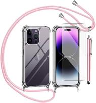 Etui Do Apple Iphone 14 Pro Max Case Przeźroczysty Ze Sznurkiem Szkło Rysik