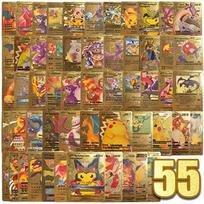 55 vnt. Pokemon kortelės VSTAR GX EX VMAX MEGA TAG TEAM Energijos Treneris Charizard Pikachu Retas Kolekcijos Kovos Kortelė I15 English - 27PCS auksas
