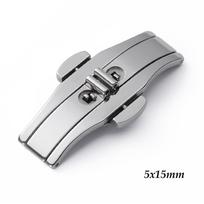 Watch Accessories Double Push Automatic Butterfly Watchband Buckle Steel Folding Clasp Metal Men Women Watch Button 4mm 5mm 6mm gray