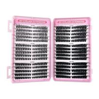 Natural Look Faux Cils 8-16mm Length Fake Eyelash Long Lasting DIY Lashes Book  for Home Use A03 gray