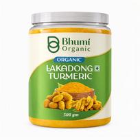 Bhumi Organic Lakadong Turmeric Powder - High Curcumin Content, 100% Pure and Natural, Sourced from Meghalaya, 500 GM