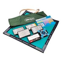 TAIYO GIKEN Junk Mat Mahjong Tile Set with COMPASS and HAYAHAYA, Portable Japanese Mahjong Game Set for Home Play
