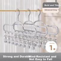 MUYA Sock Drying Rack Multi-Clip Clothes Hanger Balcony Drying Tool Stainless Steel Sock Hanger with Clips