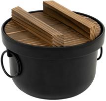 Ikenaga Ironworks Delicious Rice capacity Cooker, Black, 2-cup juoda