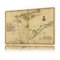 Delaware Bay Map () Tinplate Poster Customized Wall Art Retro Vintage Metal Signs for Fans Bedroom Decoration Gaming House 20x30cm（7.8x11.8inch）