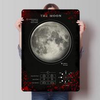 Mėnulio atspaudu plakatas Individualus sienos menas Retro Vintažiniai Metalo skardos ženklai Kambario Miegamojo Dekoravimui Žaidimų Biuro Dekoras Namų 20x30cm（7.8x11.8inch）