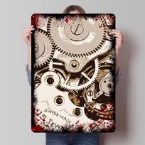 Swiss Pocket Watch Printed Poster Customized Wall Art Retro Vintage Metal Tin Signs for Room Home and Decoration Gaming House 20x30cm（7.8x11.8inch）