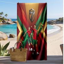 Cristiano Ronaldo Print Beach Towel Quick Dry Super Absorbent Soft Bath Towel for Swimming Beach Travel Fan Souvenir Gift 70cmx140cm(27x55inch)
