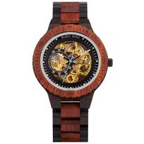 BOBO BIRD Medinis Mechaninis Laikrodis Vyrams Relogio Masculino Dideli Vyriški Laikrodžiai Aukščiausio Prekės Ženklo Prabangūs Laikrodžiai vyriškas laikrodis Dropshipping raudona