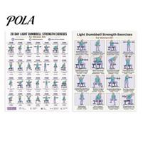 Dumbbell Workout for Weak Muscles 2 Pcs 28 Days Light Strength Exercise Poster Women 60+, Home Guide Gym Fitness Training Guide, Full Body Chart Wall 2pcs